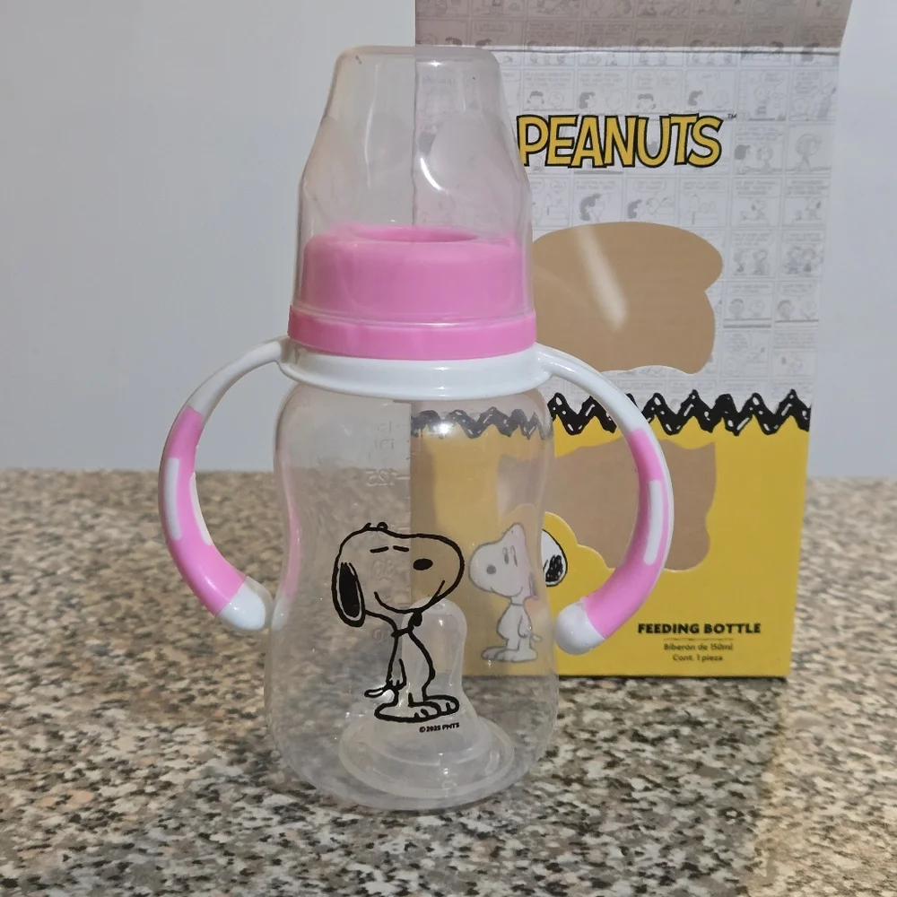 Peanuts Set Of 2: Baby Bottle, Bib, Pacifier Or Flatware